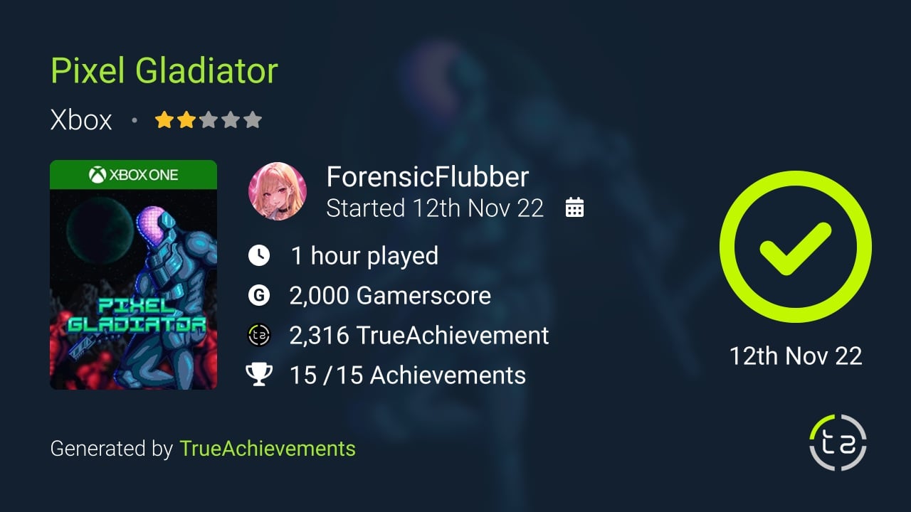 Pixel Gladiator achievement summary